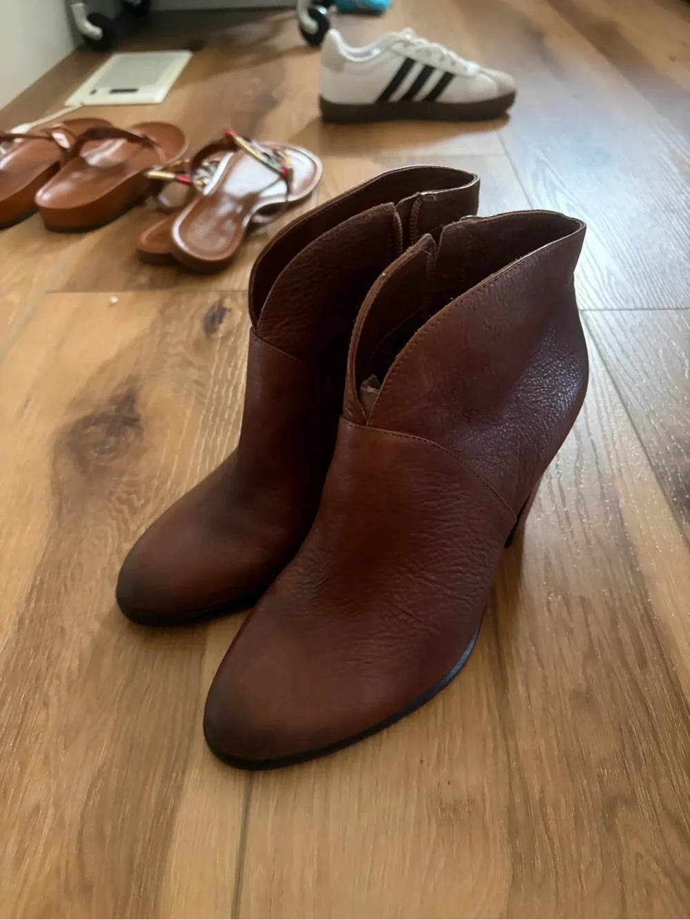 Vince Camuto Brown Leather Ankle Booties